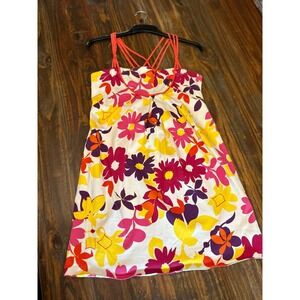 Alyn Paige Floral Mini Dress Retro‎ Strappy Summer Colorful Woman's 9-10
